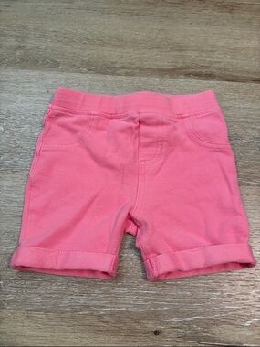 Girls' Pink Knit Roll-Cuff Shorts